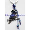 Alloy with acrylic diamond evil eye owl keychain