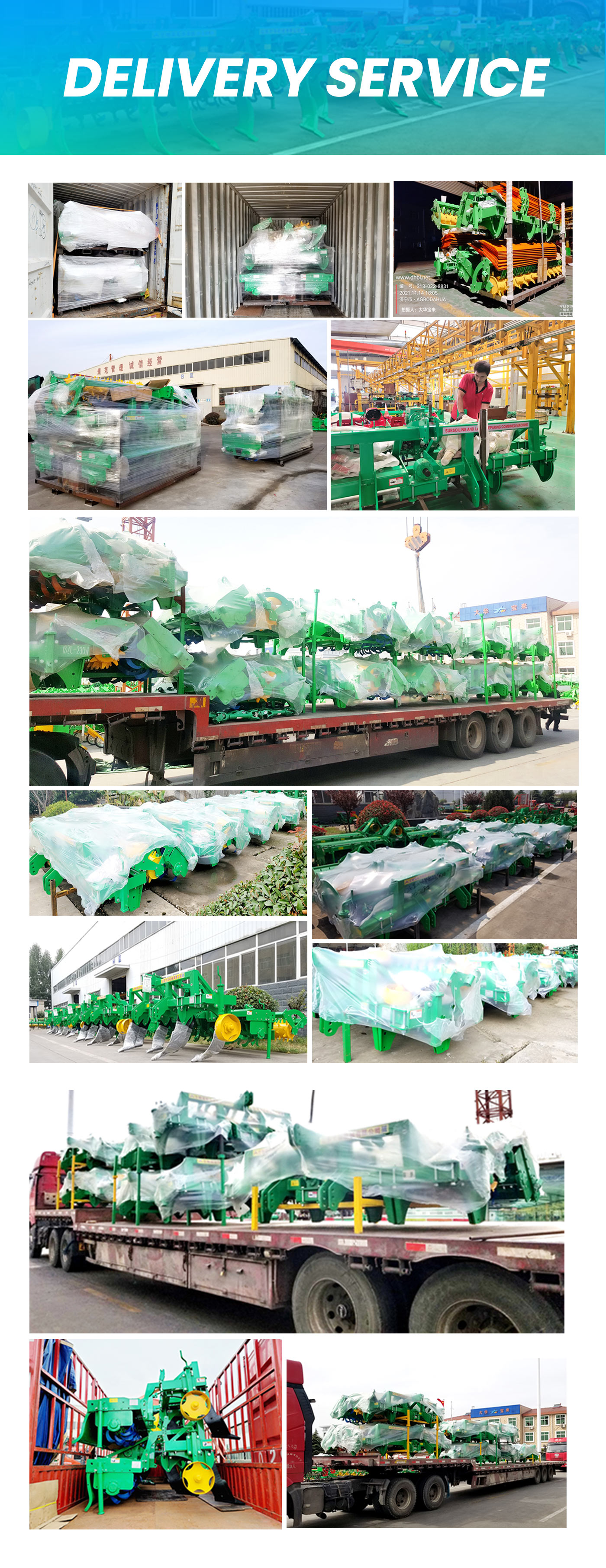 Delivery of the combined subsoiling and land preparation machine.