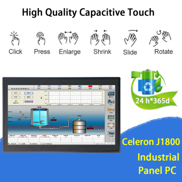 HUNSN 2MM Embedded IP54 Industrial Panel PC Intel J1800 All in One Computer Windows 7/10 3RS232 VGA LAN,[DA10W]