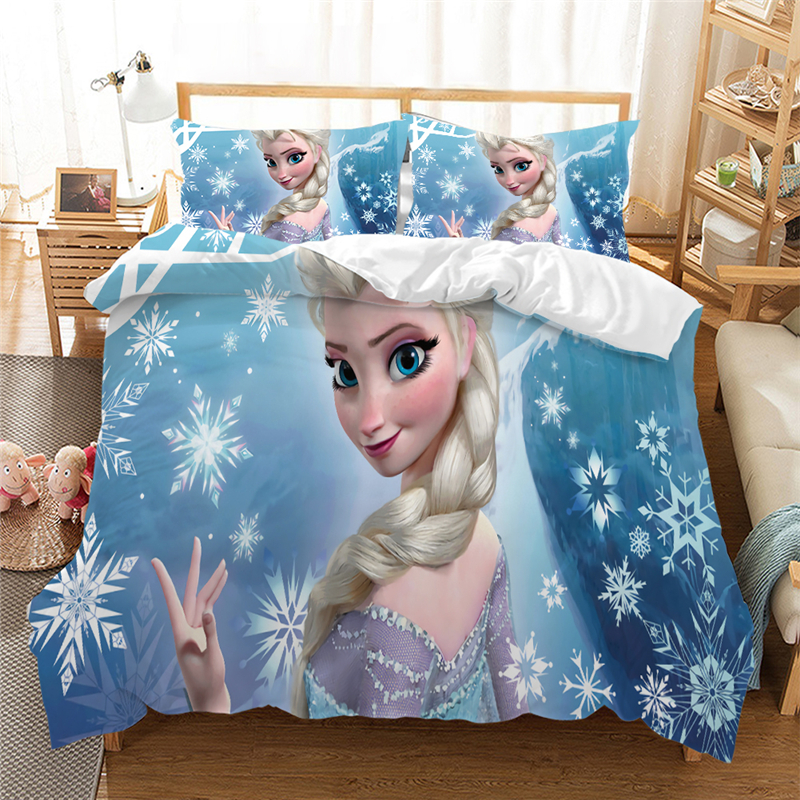 Frozen Anna Elsa Bedding Set Duvet Covers Queen King Size Bed Set Children Girl Duvet Cover Comforter Bedding Sets pillowcase