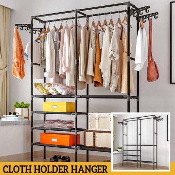 Clothes Rack Floor Standing Clothes Hanging Colorful Storage Shelf Clothes Hanger Racks Couple Simple Style Bedroom Furniture