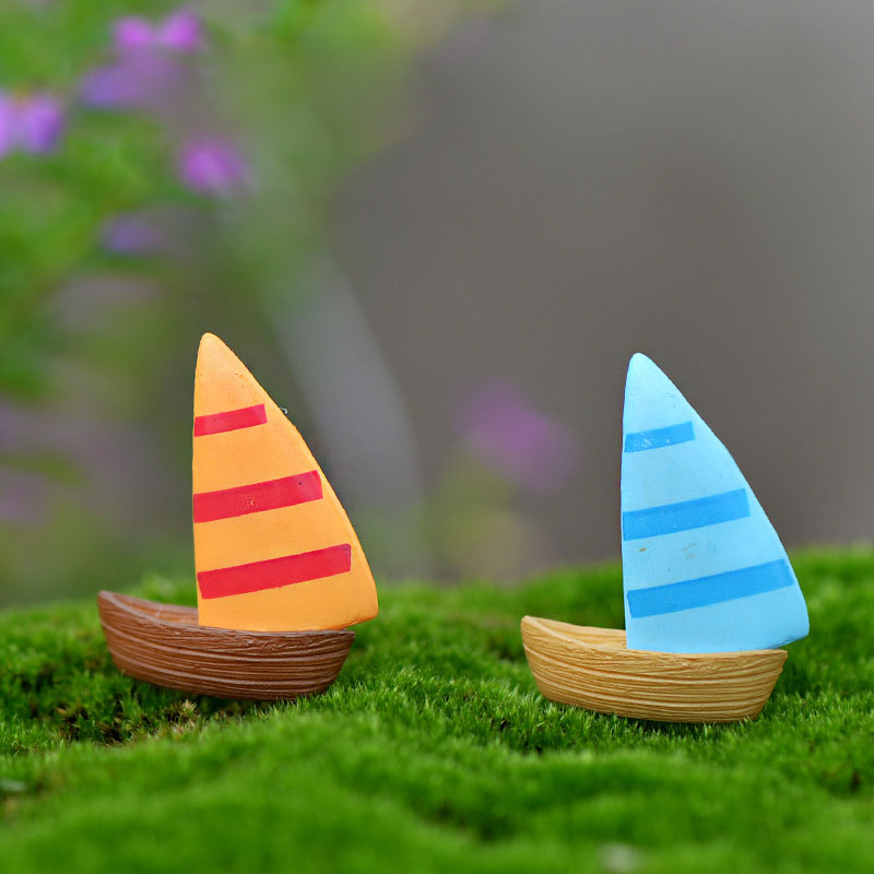 Sailboat Miniature Fairy Garden Home Houses Decoration Mini Craft Micro Landscaping Decor DIY Accessories