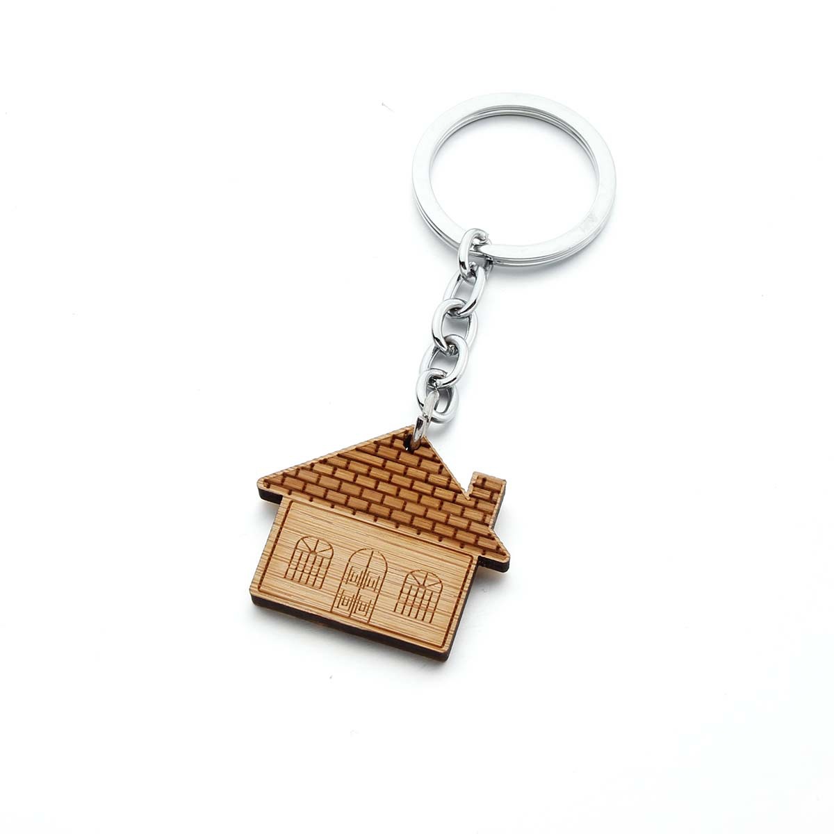 Simple House Home Wood Key Chains Love Family Wooden KeyChain for Woman Men Kids Accessories