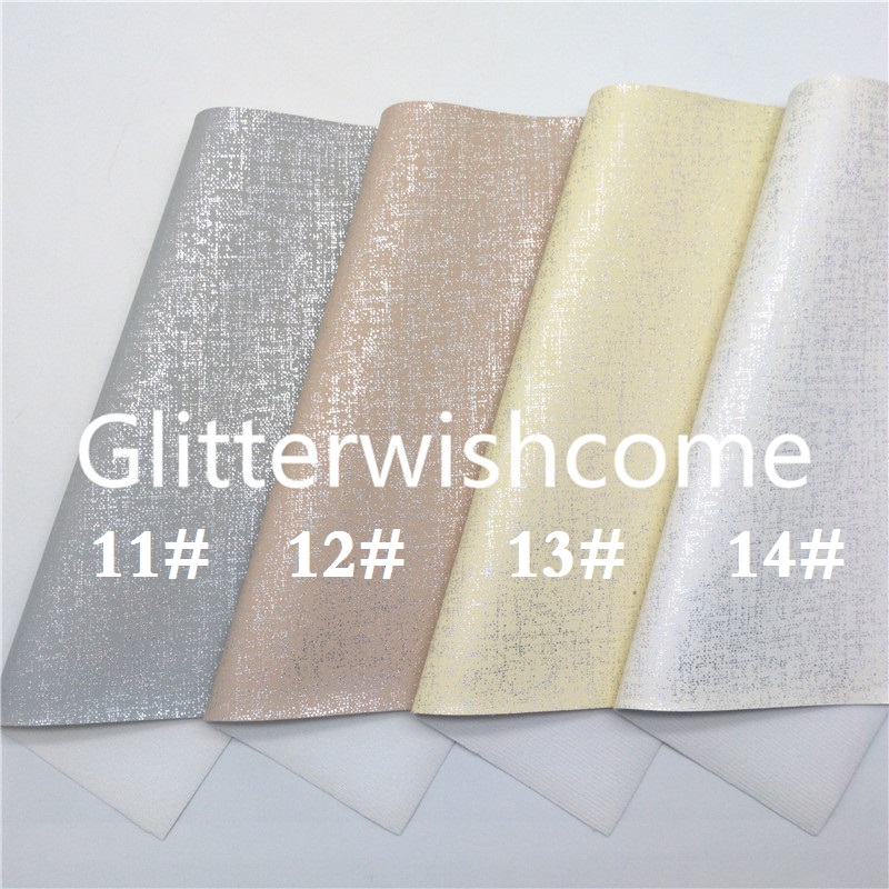 Glitterwishcome 21X29CM A4 Size Vinyl For Bows Metallic Synthetic Leather Fabric Faux Leather Sheets for Bows, GM816A