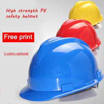 PE Safety Helmet Workplace Classic V Style Resistance Anti-Impact Multi-Color Optional Factory Transport Mine Free Printing