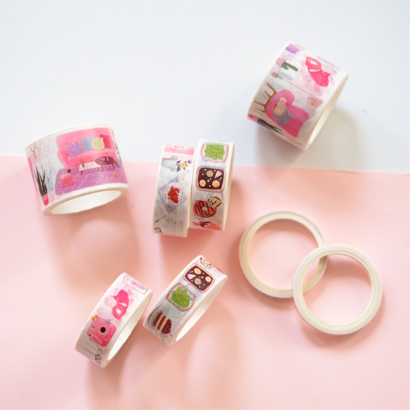 4 pcs/pack Teenage Love Pink Set Washi Tape DIY Scrapbooking Sticker Label Masking Tape School Office Supply