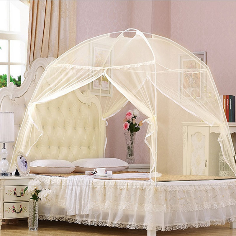 Mongolian Yurt Mosquito Net Double Door Zipper Bottomed Encryption Free Installation Single Student Mosquito Net Bed Tent