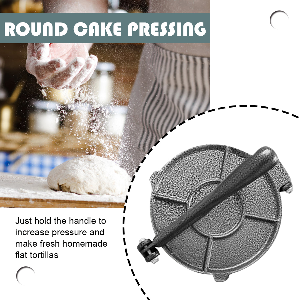 ALLOET Aluminum Tortilla Press Maker with Handle Foldable DIY Pie Flour Dough Corn Baking Tools Kitchen Gadgets Bakeware