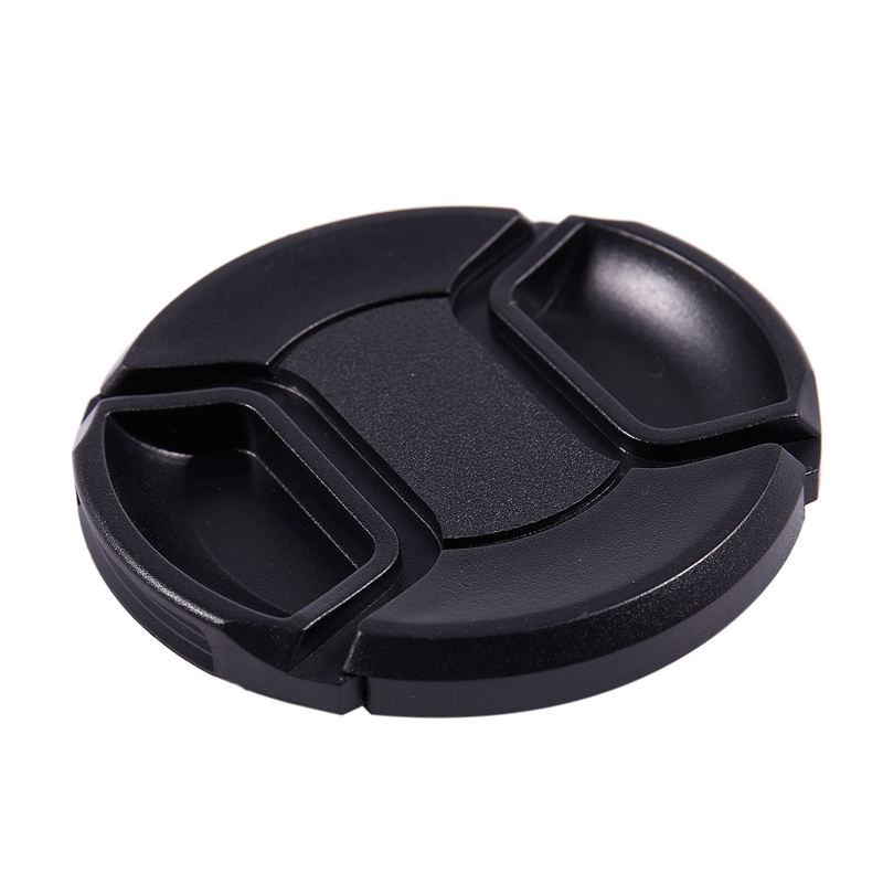 Black 62mm Center Pinch Design Front Lens Cap Cover