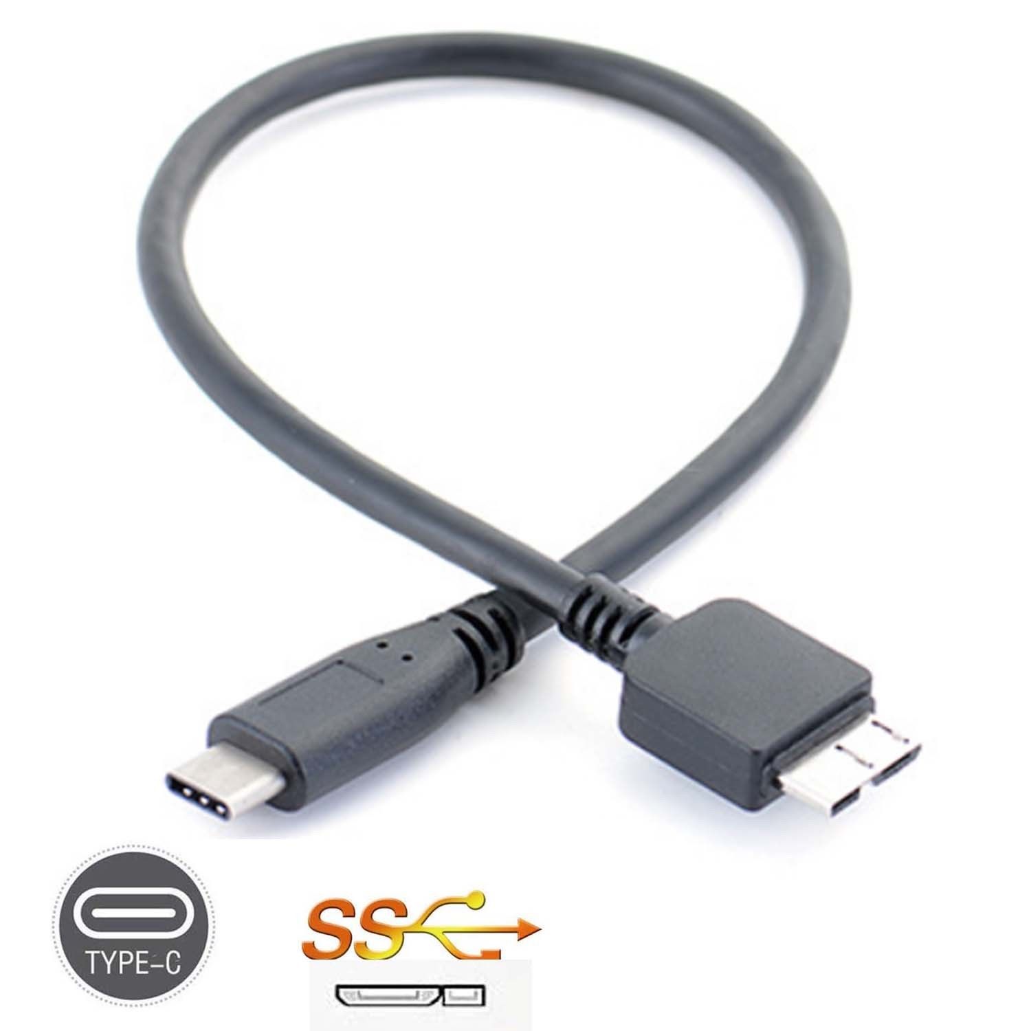 USB 3.1 Type-C USB-C to USB 3.0 Micro B Cable Connector For Macbook, MacBook Pro, MacBook Air 2018 to External Hard Drive