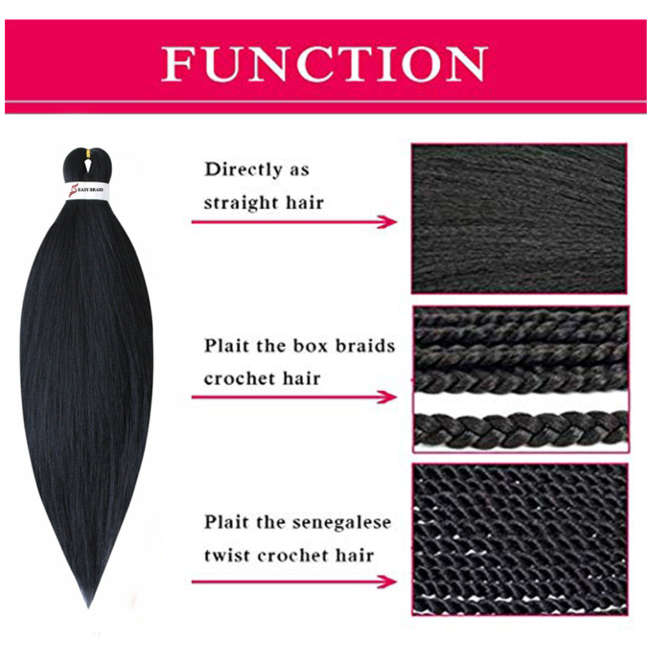 26inch Pre Stretched Ombre Braiding Hair Jumbo Braid Hair Perm Yaki Ez Braid Synthetic Hair Extensions for Crochet Twist