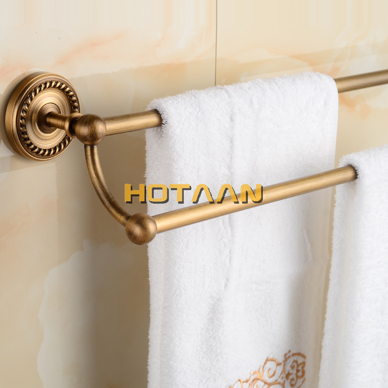 Antique Brass Bathroom towel holder,Double towel bar, towel rack solid brass towel rack 30/40/45/50/60cm YT-12298