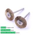 10pcs 3mm Shank Brass Wire Wheel Brushes Set Dremel Electric Tool For Metal Rust Cleaning Rotary Tools Polishing Dremel Brush