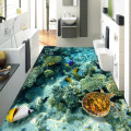 Custom Photo Floor Wallpaper 3D Stereoscopic Underwater World Coral Turtle 3D Mural PVC Self-adhesive Waterproof Floor Wallpaper