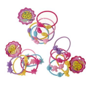50pcs/bag Small Cartoon Bears Flowers Rabbit Star Child Baby Kids Ponytail Holders Hair Accessories For Girl Rubber Band Tie Gum