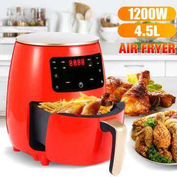 1200W 4.5L Air Fryer Oil free Health Fryer Cooker Multifunction Smart Touch LCD Deep Airfryer French fries Pizza Fryer 110V/220V