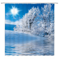 3D printed Winter snow scenery Bathroom Shower Curtain Waterproof Polyester Home Decor With Hook Shower Curtain 180*200cm