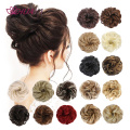 HUAYA Curly Chignon Elastic Hair Synthetic Messy Scrunchie Hair Bun Straight Updo Hairpiece Heat Resistant Natural Fake Hair