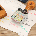 Wooden Handle Date DIY Stamp Wooden Rubber Stamps For Scrapbooking Kawaii Stationery Standard Stamp Office School Supplies