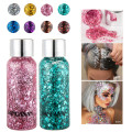 Holographic Mermaid Glitter Eyeshadow Gel Body Face Eye Liquid Loose Sequins Pigments Makeup Cream Festival Gems