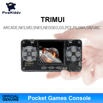 POWKIDDY TRIMUI Ultra-Small Mini Transparent Metal Shell Game Console Supports Adding ROM Children's Cheap Gifts