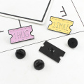 Tickets Enamel Pins 1 Hug 1 Smile 1 Kiss Brooches Cute Sweet Romantic Gifts For Girlfriend Lapel pins Badges For Lover