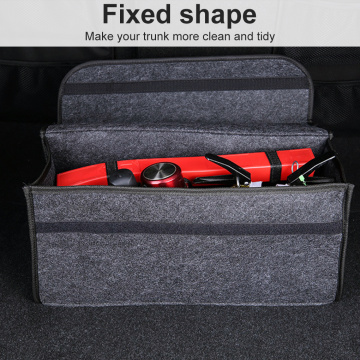 Portable Foldable Car Trunk Storage Organizer Black Felt Cloth Storage Box Tools Case Interior Stowing Tidying Container Bags