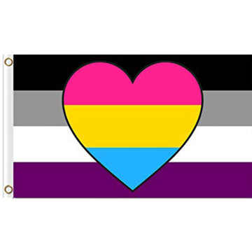 Asexual Panromantic Flag 150x90 CM 100D Polyester Decoration Promotion Home Holiday Business Advertising Gift Double Stitched