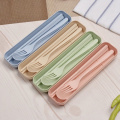 Dust-proof Chopsticks Spoon Fork Utensil Dinnerware Eco-friendly Cute Portable Travel Adult Cutlery Wheat Straw Fork Camping