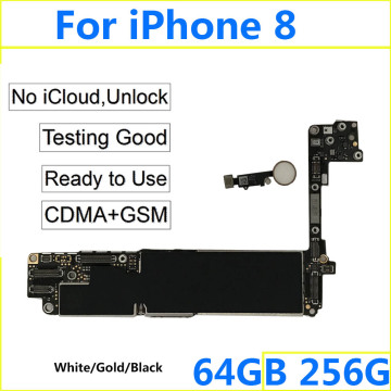 For iPhone 8 Motherboard ,Original Logic Board With Touch ID Home Button 64GB 256GB For iPhone 8 Mainboard Unlocked iCloud