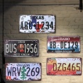 USA Vintage Metal Tin Signs Car Number License Plate Plaque Poster Bar Club Wall Garage Home Decoration 16*30cm
