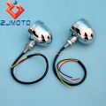 Chrome LED Turn Signals DUO Blinkers Front & Rear Turn Indicators Flash Lights For Honda Yamaha Chopper Bobber Cruiser Custom