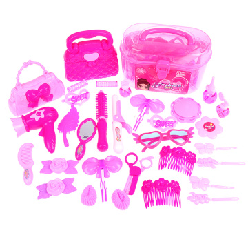 25/32PCS Pretend Play Kid Make Up Toys Pink Makeup Set Princess Hairdressing Sim