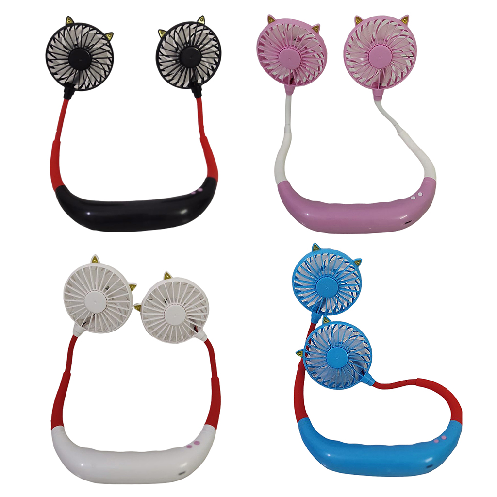 Portable Mini USB Neck Fan Hands-Free Neck Band Air Cooler Fan Rechargeable Small Electirc Air Conditioner Cooling Desk Fans