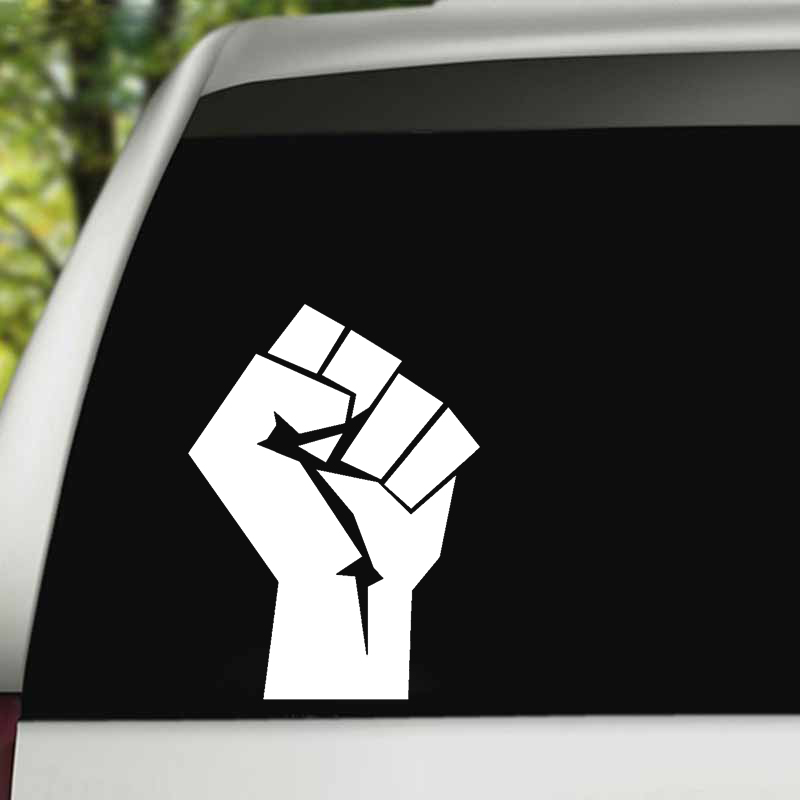 Funny Power Fist Graphi Cartoon Graffiti Car Stickers Window Bumper Cover Scratches Decal Decoration Car Accessories KK18*12cm