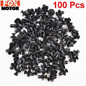 100 X 8mm Hole Auto Clips Car Bumper Door Trim Panel Plastic Rivets Front Dumper Fender Fastener Push Pin Clips