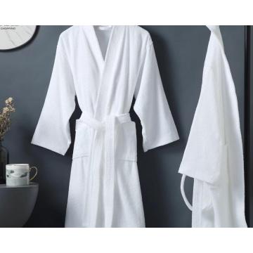 Luxury White Cotton Looped Bathrobe