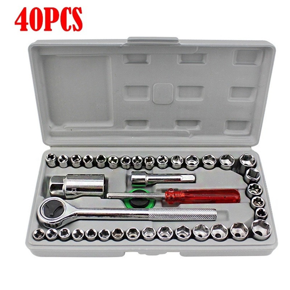 40pcs/46pcs/53pcs Automobile Motorcycle Repair Tool Case Ratchet Wrench Kit