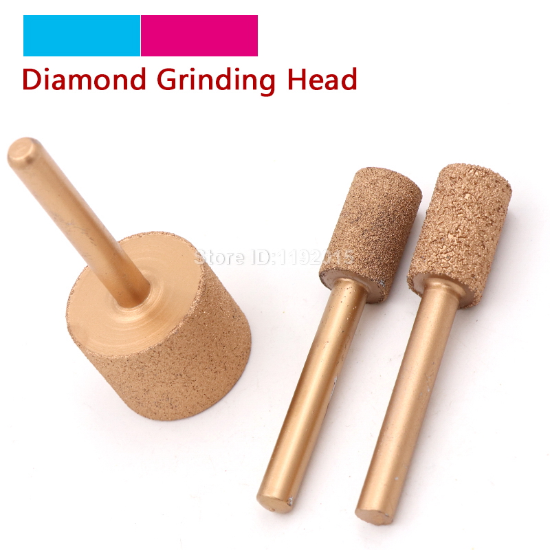 1PCS 6MM Shank 12MM To 25MM Brazed Diamond Grinding Head Burrs Carving Peeling Bits For Jade Stone Concrete Ceramic Mill Bullet