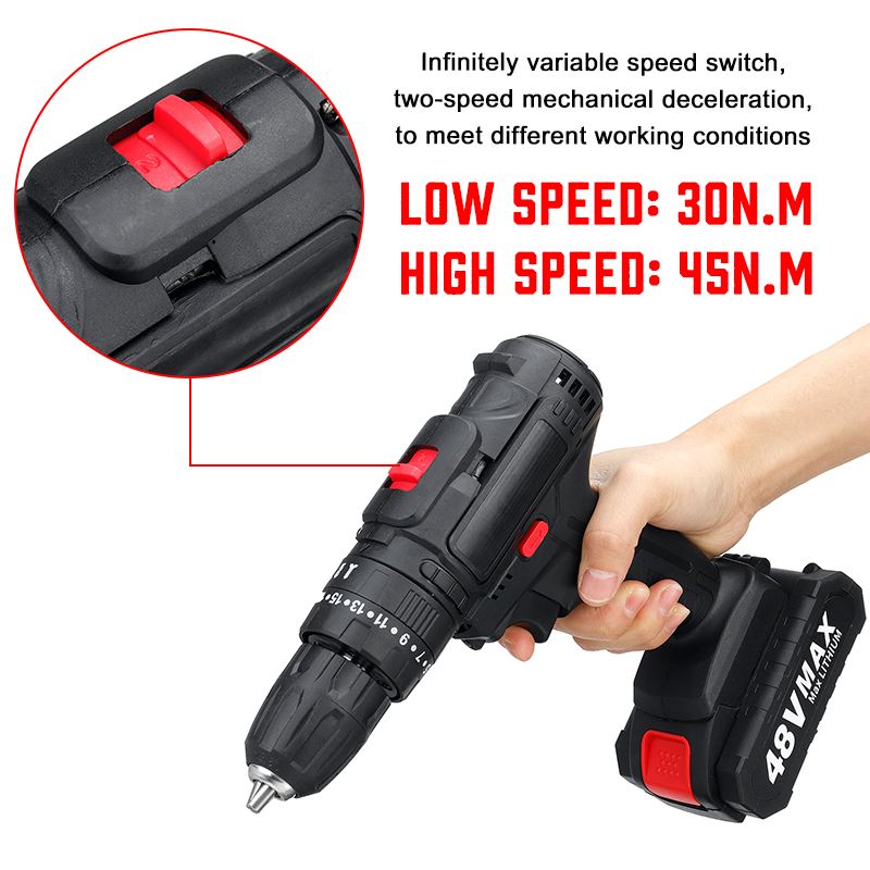 2 In 1 48V Cordless Impact Drill Reciprocating Saw Variable Speed Electric Saw Electric Screwdriver Wood Metal Cutting Chainsaw