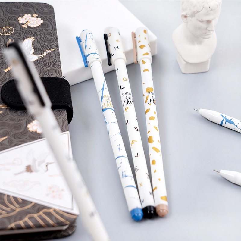 3 pcs/lot Modern Stylish Gel Pen Set Signature Pen Escolar Papelaria School Office Supply Promotional Gift