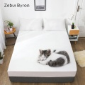 3D Fitted Sheet,Bed Sheet With Elastic Queen/King/Custom,Mattress Cover 180/150*200/160x200 Animal cute cat pattern