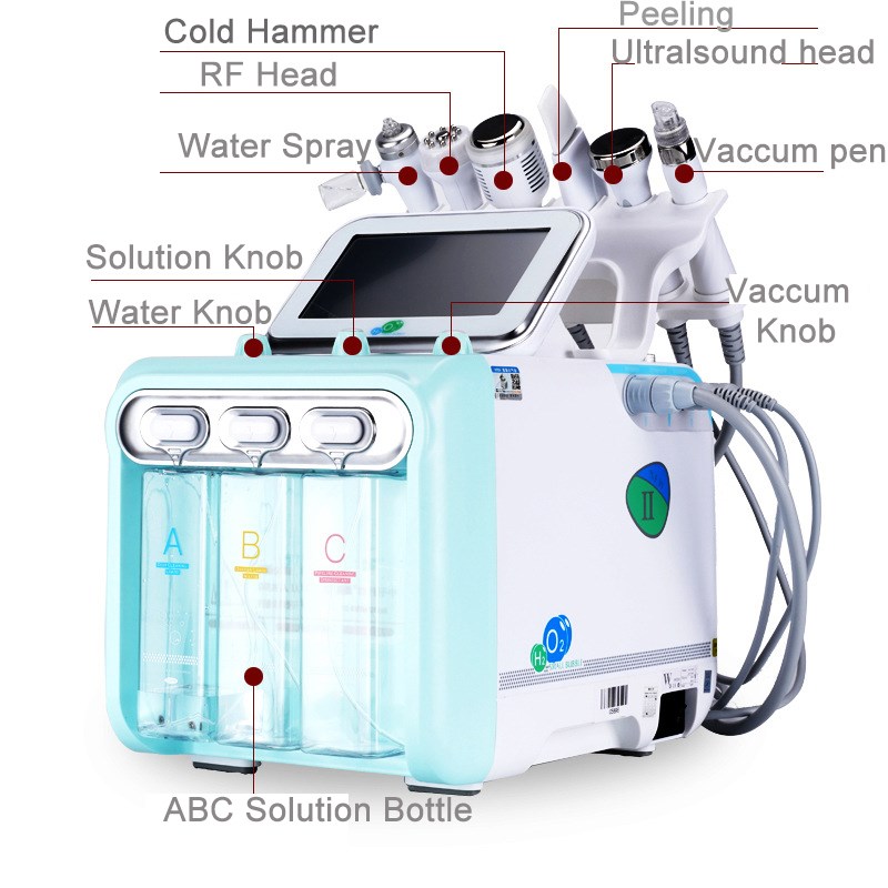 New Arrival! 7 In 1 H2O2 Water Oxygen Jet Peel Hydra Beauty Skin Cleansing Hydra Dermabrasion Facial Machine Water Aqua Peeling