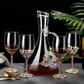 Creative Enamel Color Crystal Red Wine Glass Decanter Set Goblet Wedding Glasses Champagne Whiskey Cup lead-free crystal glass
