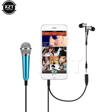 Mini 3.5mm Microphone Handheld jack 3.5 Mic Karaoke Microfone Player Singing Recorder 3.5mm Splitter Cable for Earphone Phone PC