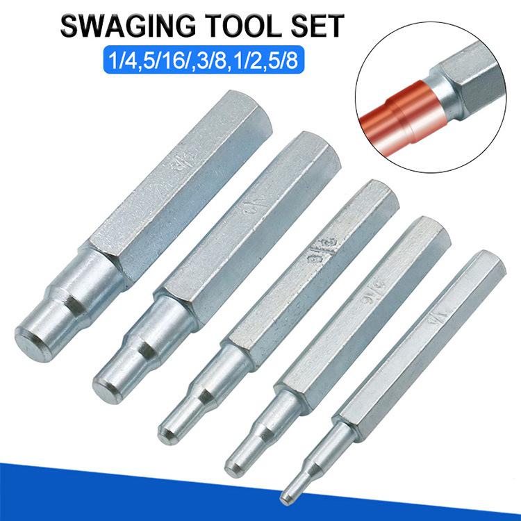 5pcs CT-193 Copper Pipe Tube Expander Stainless Steel Imperial Swaging Punch Tool