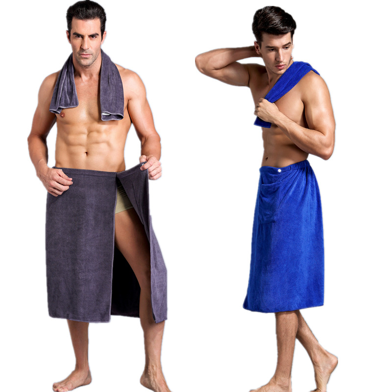 Swimming Soft Wearable Magic BF Bath Towel with Pocket Beach Blanket Shower Skirt Sports Gym Towels Sheet Swim Set for Adult Man
