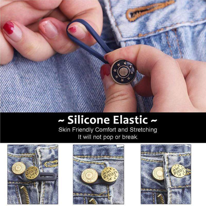 Jeans Retractable Button 3PCS Sewing Buttons Adjustable Disassembly Waist Button Metal Extended Buckles Pant Waistband Expander