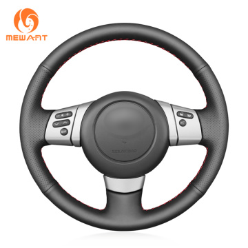 MEWANT Black Genuine Leather Steering Wheel Cover for Toyota FJ Cruiser 2006 2007 2008 2009 2010 2011 2012 2013-2014