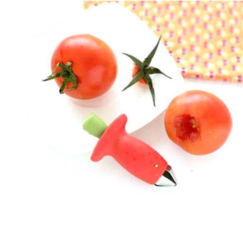 1PC Kitchen Accessories Tools Metal Gadgets Strawberry Sheller Tomato Top Leaf Remover Making Fruit Cake Cutters Creative Knives